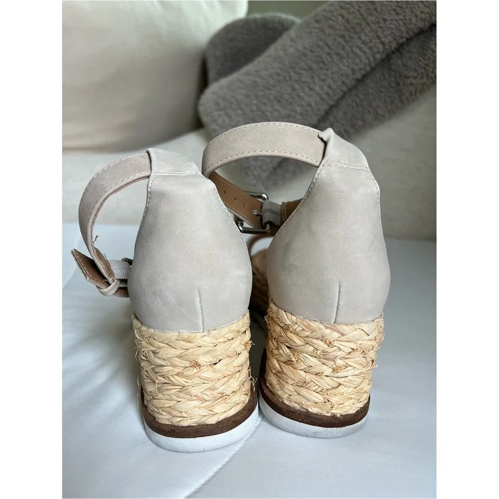 Dolce Vita Women's Neutral Espadrille Platform Sandals with Ankle Strap size 6